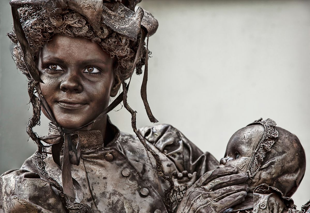 This picture of a Living Staue has taken with the French Day in Hoogeveen (The Netherlands)