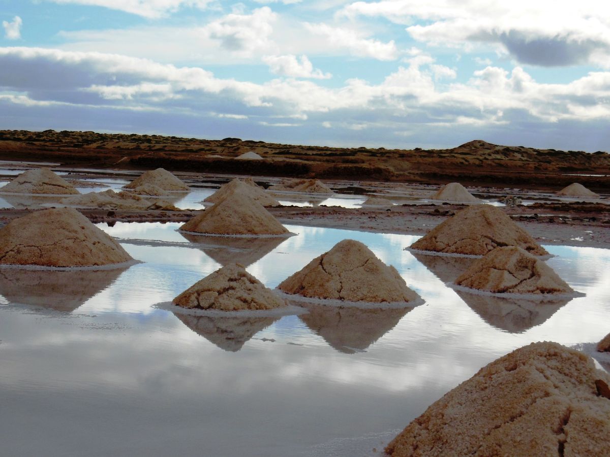 Salt hills on the island of Sal, Cape Verde.