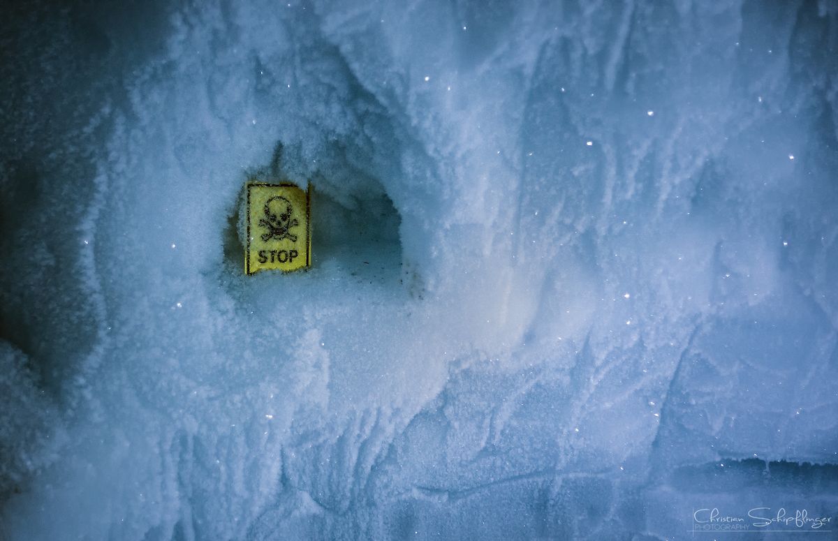 deep under the glacier in tyrol "hintertux"