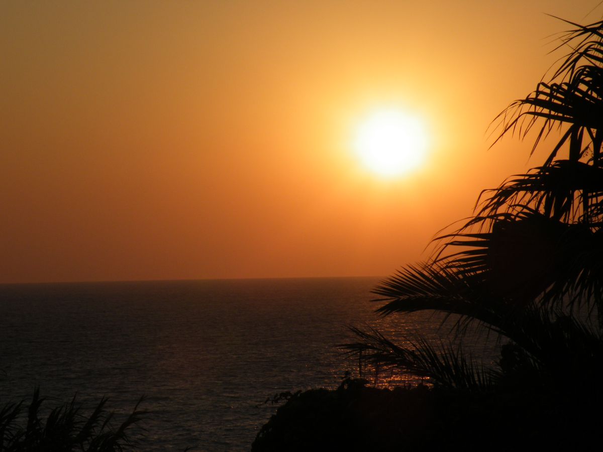 Sunset over paphos.