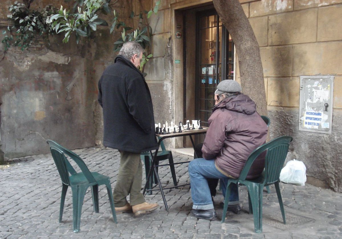 A winter day in Rome. A quiet corner near Piazza Navona and all the tourists from all the world.